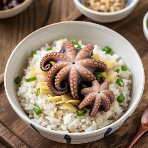 Rice with Fresh Ginger and Octopus