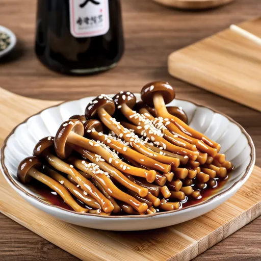 Enoki Mushrooms with Gochujang Sauce