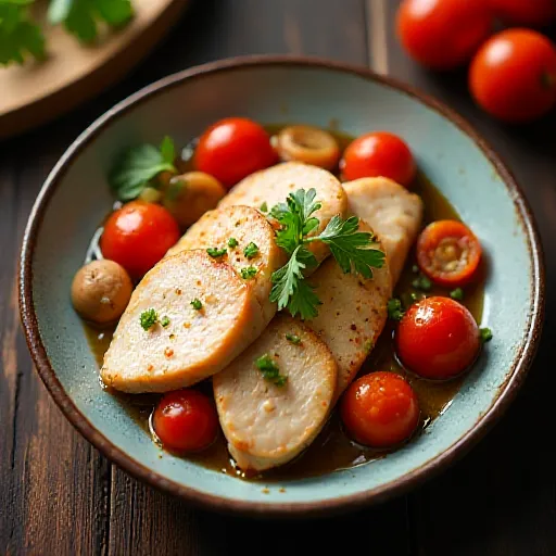 Chicken Breast and Shimeji Mushroom Wine Steam