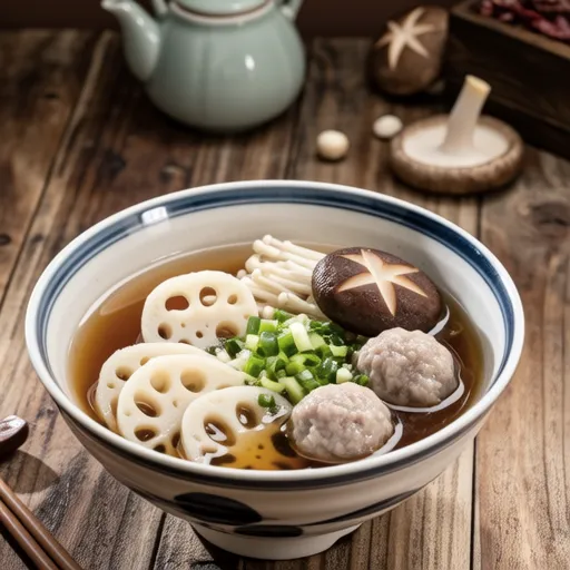 Meatball and Grated Lotus Root Ginger Soup