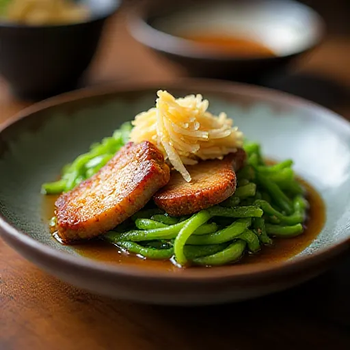 Nira and Pork with Negi Salt Sauce