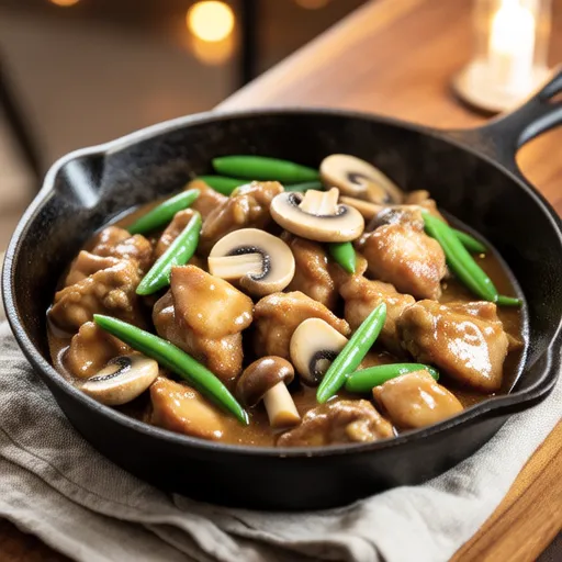 Chicken and Shimeji Mushroom Miso Mayo Stir-fry