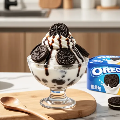Sweet and Cool Oreo Bingsu with Milk
