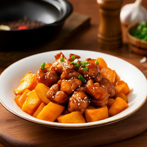 Жаркое из куриной грудки и сладкого картофеля