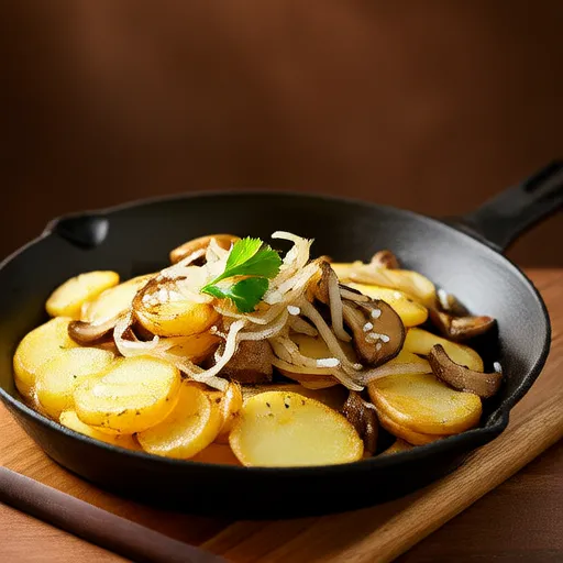 Pan-Fried Potatoes with Mushrooms