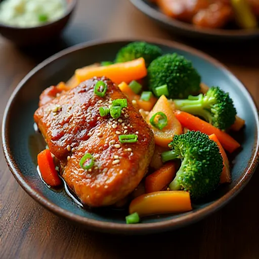 Teriyaki de pollo y verduras