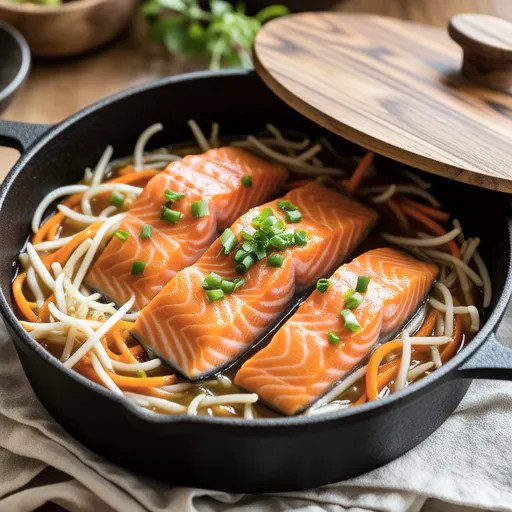 Salmon and Bean Sprout Simmered Dish