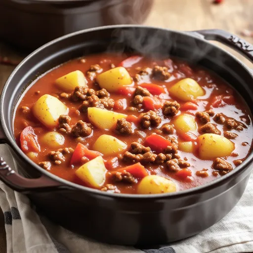 Tomato Stew with Ground Meat and Potatoes