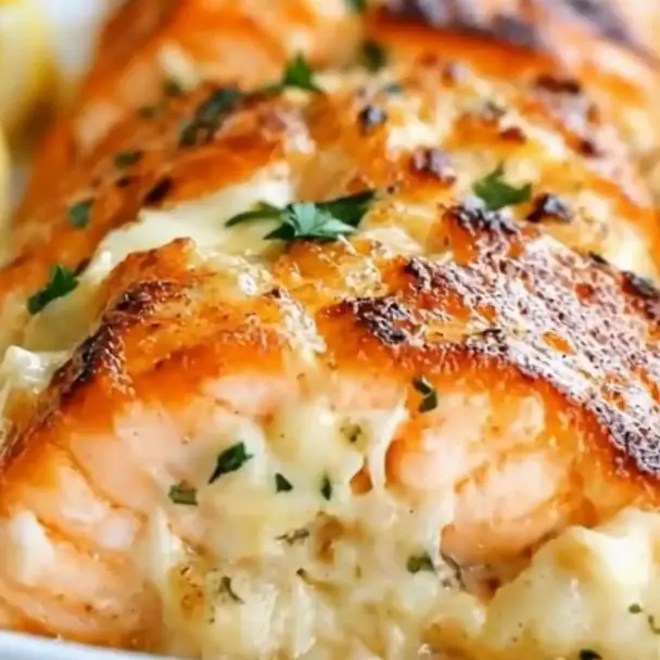 シーフード詰めサーモンのオーブン焼き