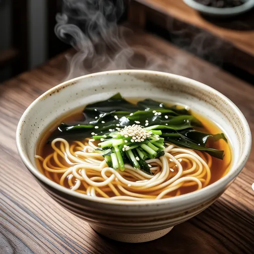 Bean Sprout and Wakame Vermicelli Soup