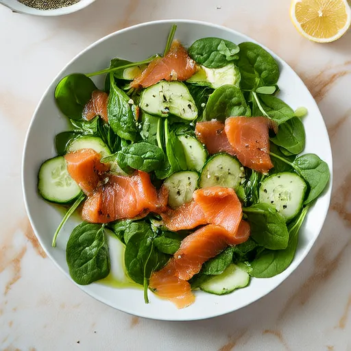 Salada de salmão e espinafre
