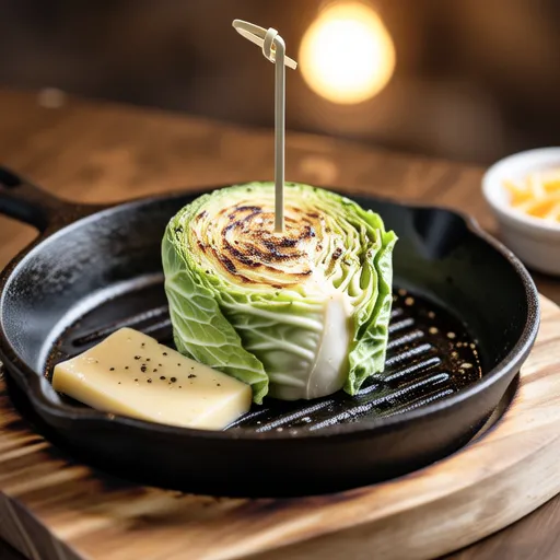 Cabbage Steak with Mozzarella Cheese