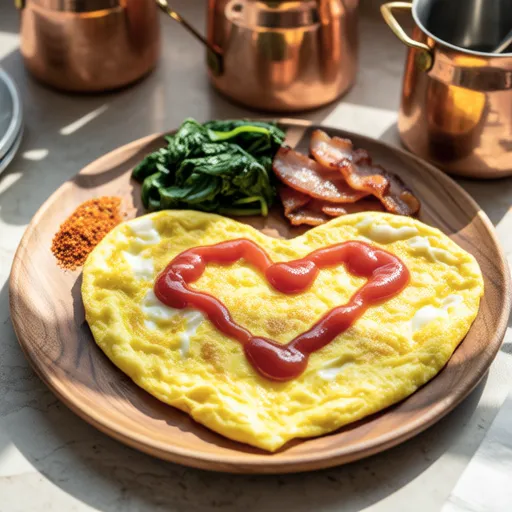Heart-shaped Crab Stick Omelette
