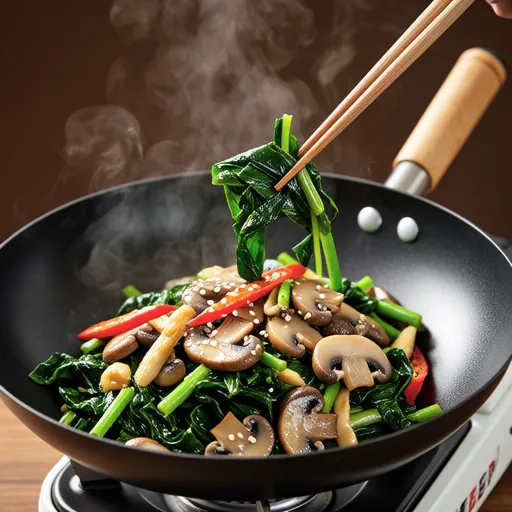 Chingensai and Eringi Oyster Stir-fry