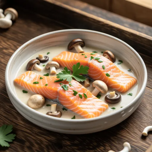 Salmon and Shimeji Cream Stew