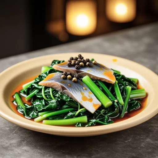 Chingensai and Mackerel Curry Stir-fry