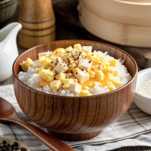 Egg Tofu Rice Bowl