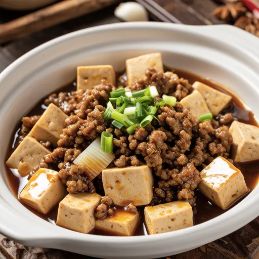 Minced Meat and Tofu with Green Onions