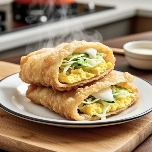 Fried Tofu Wrapped Cabbage and Egg