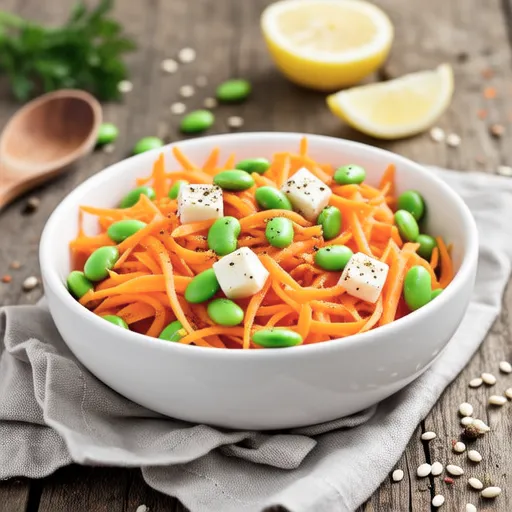 Carrot and Edamame Cheese Salad