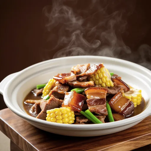 Stir-fried Pork and Corn with Butter Soy Sauce