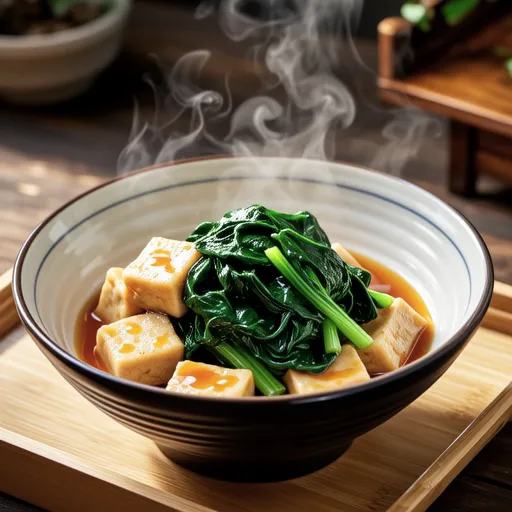 Komatsuna and Fried Tofu Simmered Dish