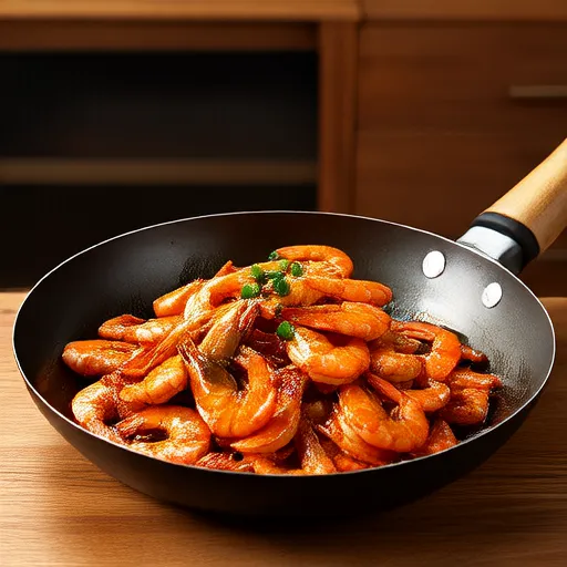 กุ้งผัดซอสโคชูจังเผ็ด