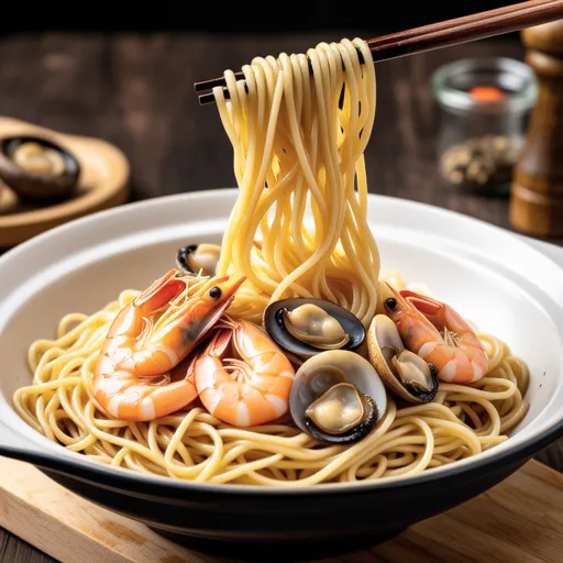 Shrimp and King Oyster Mushroom Japanese-style Pasta
