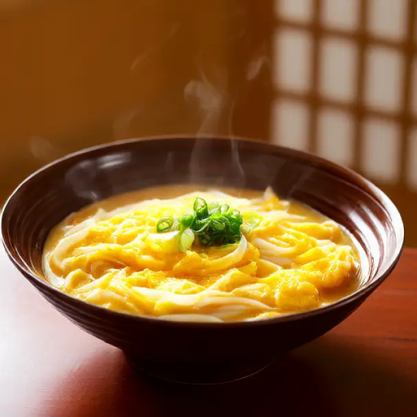 Yumurta ile kaplanmış udon