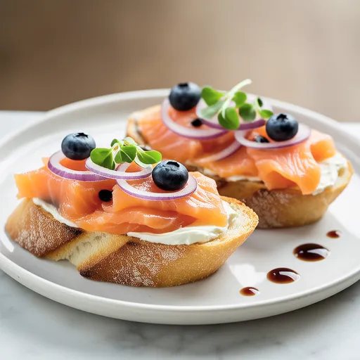 Simple Salmon Canapés with Baguette