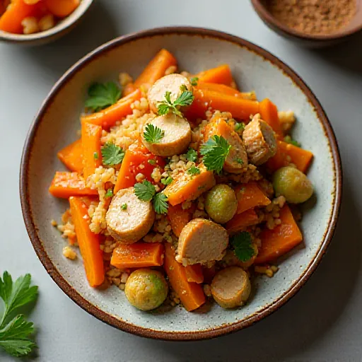 Stir-fried Pork and Carrot with Oyster Mayo Sauce