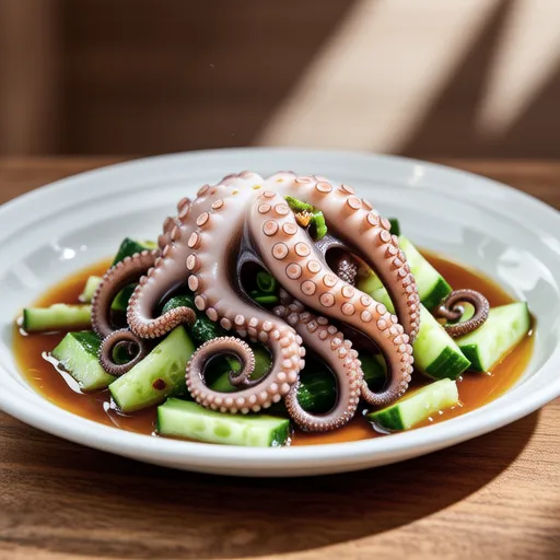 Octopus and Cucumber with Garlic Soy Sauce