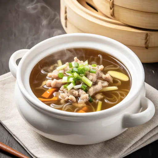Chicken Mince and Vermicelli Ginger Soup