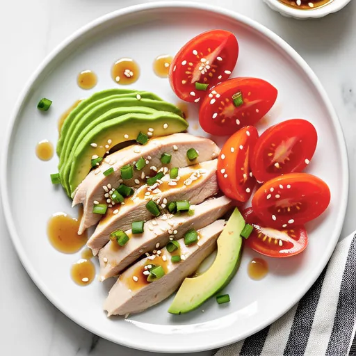 Avocado and Salad Chicken with Aromatic Sauce