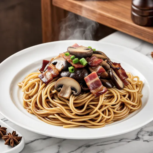 Shiitake and Bacon Butter Soy Sauce Pasta