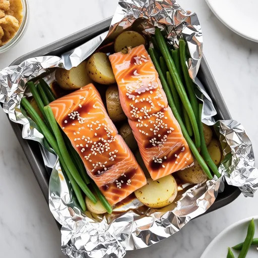 Salmon with Miso Mayo Foil Bake