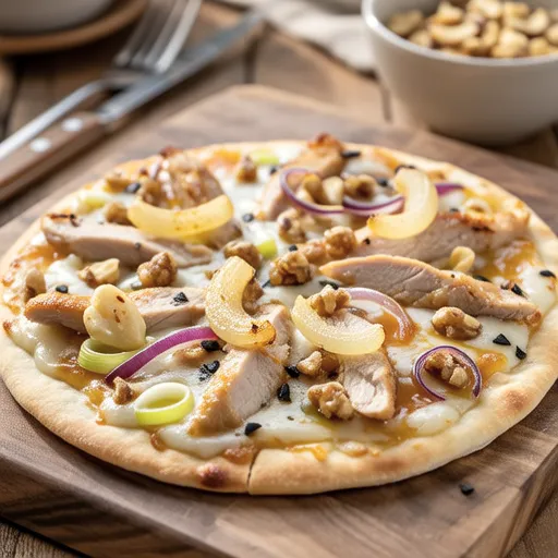 Chicken and Garlic Honey Tortilla Pizza