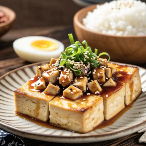 Grilled Tofu with Tuna Mayo Miso