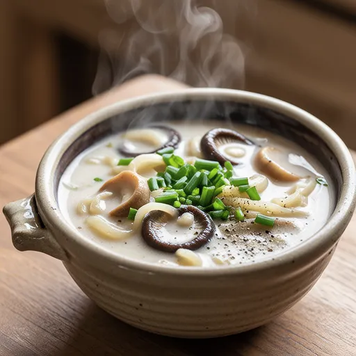Sauteed Onion and Enoki Mushroom Soup