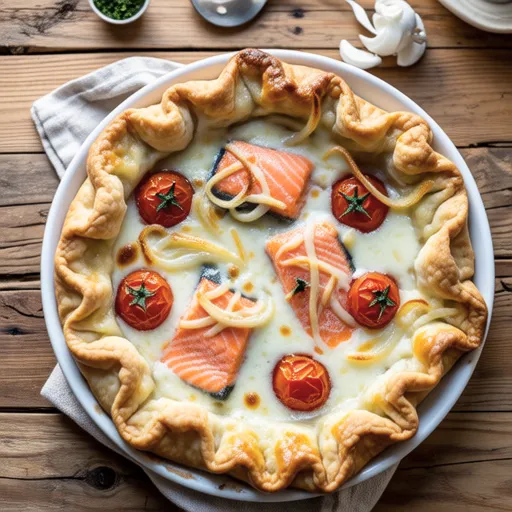 Salmon and Mini Tomato Gratin Pie