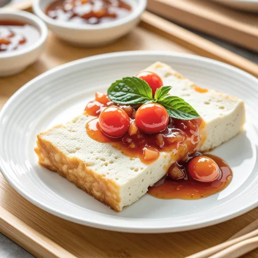 Tofu Steak with Plum Tomato Sauce