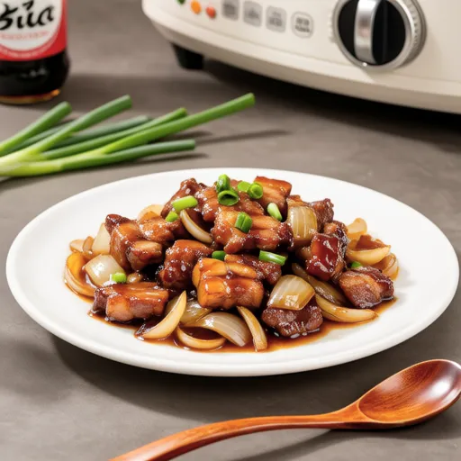Steamed Onion and Pork in Microwave