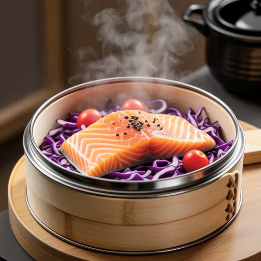 Salmon and Cabbage with Salted Kombu