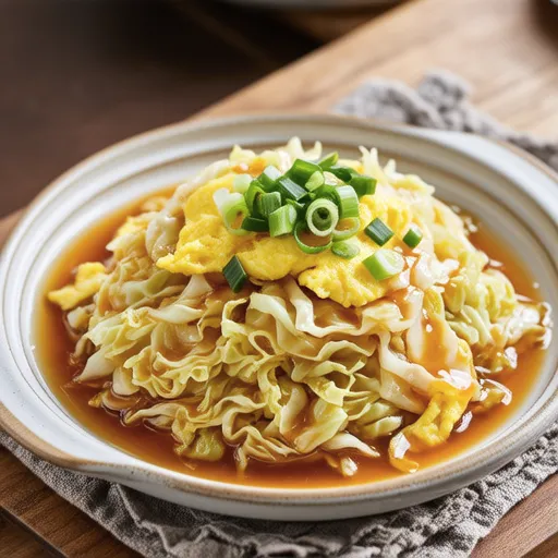 Egg and Cabbage Stir-Fry with Chinese Sauce