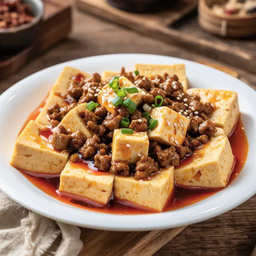 Thick Fried Tofu with Spicy Meat Miso