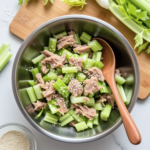 Celery and Tuna Sesame Mayo Salad