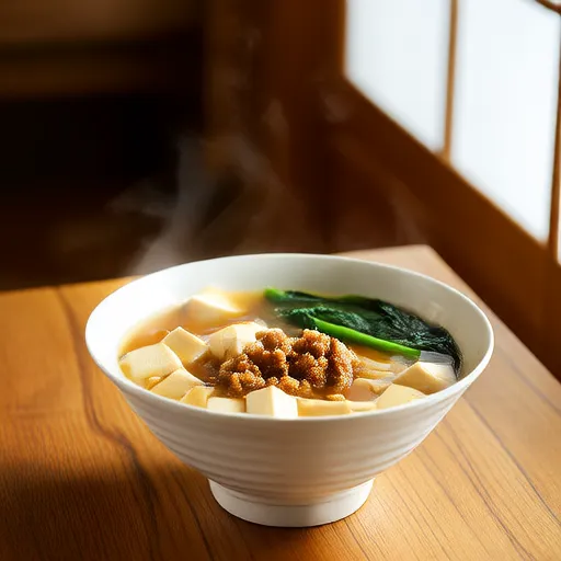 豆腐と豚肉の味噌スープ