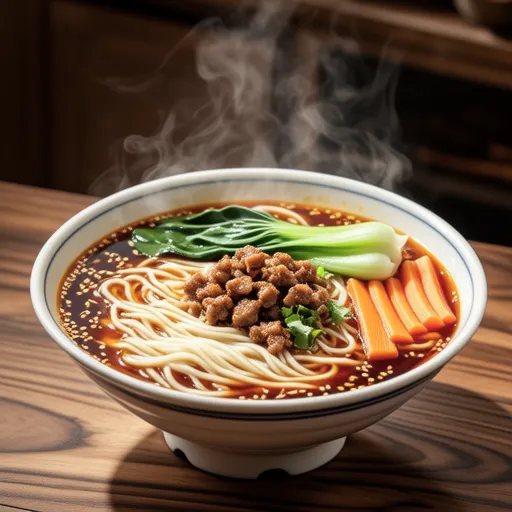 チンゲンサイと挽き肉のみそラーメン