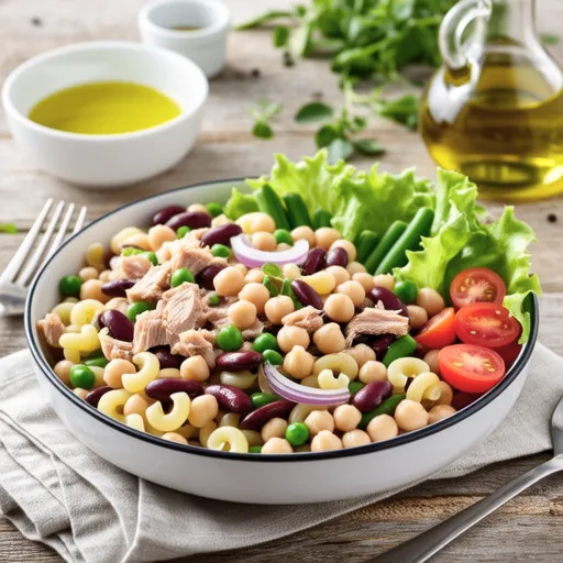 Mixed Beans and Tuna Pasta Salad