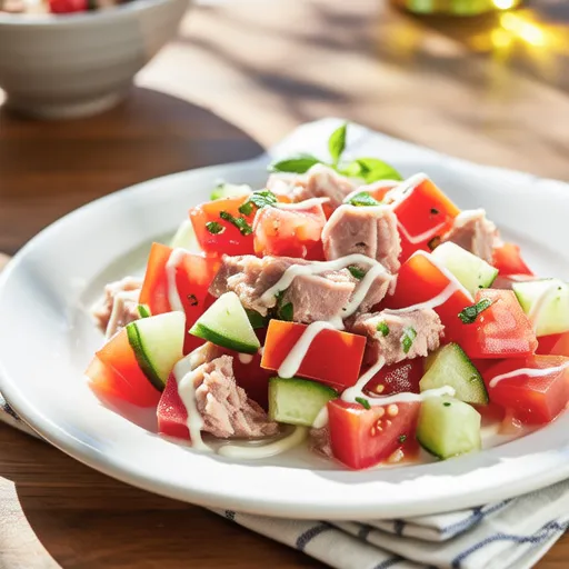 Tomato and Cucumber Tuna Mayo Salad